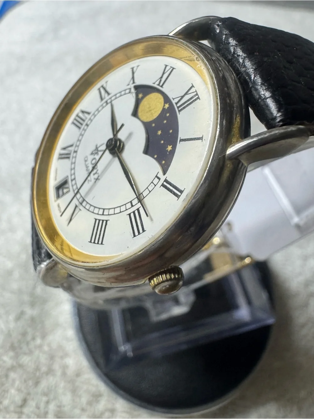 Oryx Men’s Gold-Tone Moonphase Quartz Watch - Black Strap